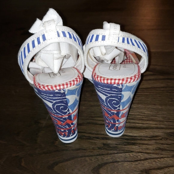 New Coach Tammie Story Patch Laceup Wedge Pump 7 - Picture 4 of 9